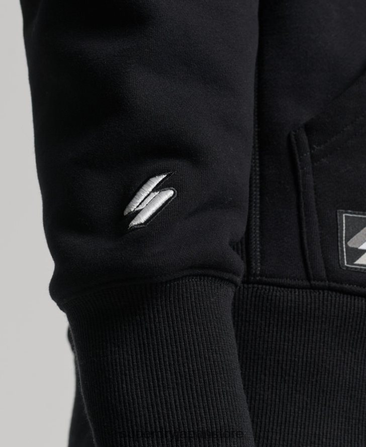マイクロロゴ刺繍ルーズフィットパーカー 男性 Superdry 衣類 黒 2J62PZ5206