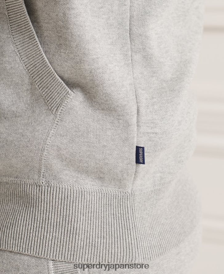 オーガニックコットンのエッセンシャルパーカー 男性 Superdry 衣類 ライトグレー 2J62PZ5207