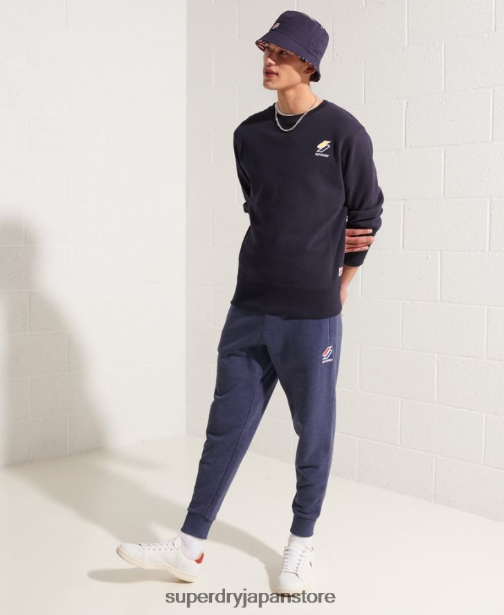 スポーツスタイルエッセンシャルクルーネックスウェットシャツ 男性 Superdry 衣類 海軍 2J62PZ5209