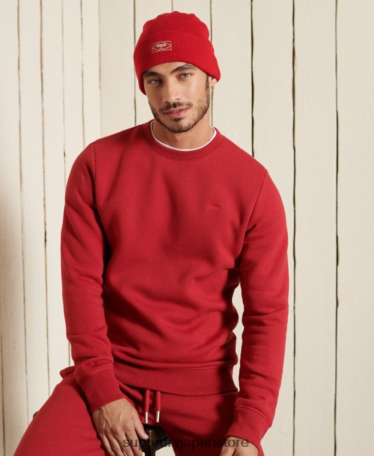 ヴィンテージロゴ刺繍クルースウェットシャツ 男性 Superdry 衣類 赤 2J62PZ5210
