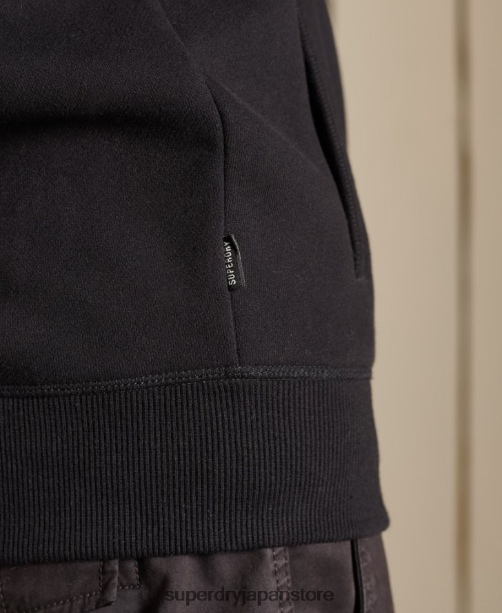 オーガニックコットン ヴィンテージロゴ ジップトラックトップ 男性 Superdry 衣類 黒 2J62PZ5211