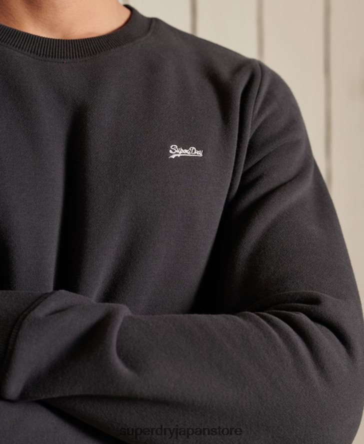 ヴィンテージロゴ刺繍クルースウェットシャツ 男性 Superdry 衣類 濃い灰色 2J62PZ5214