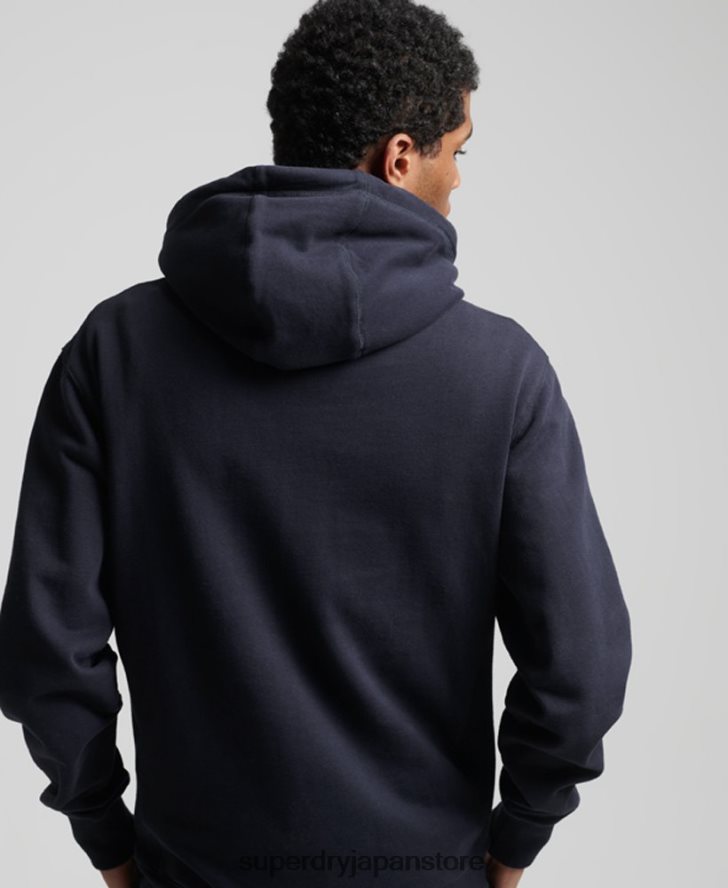 コードロゴ シェニール パーカー 男性 Superdry 衣類 海軍 2J62PZ5216