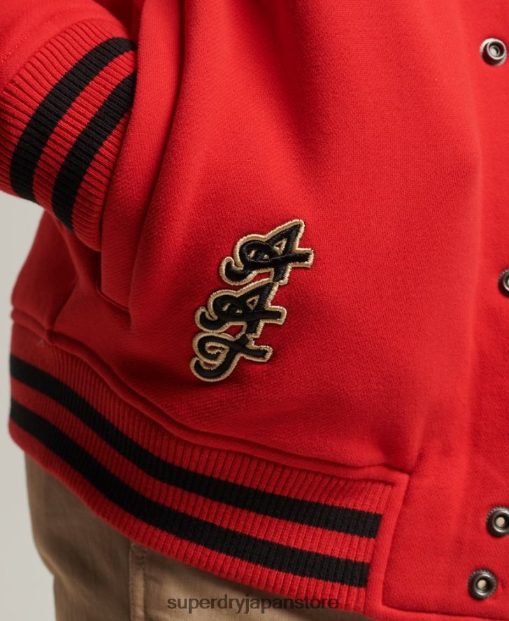カレッジジャージー ボンバージャケット 男性 Superdry 衣類 赤 2J62PZ5217