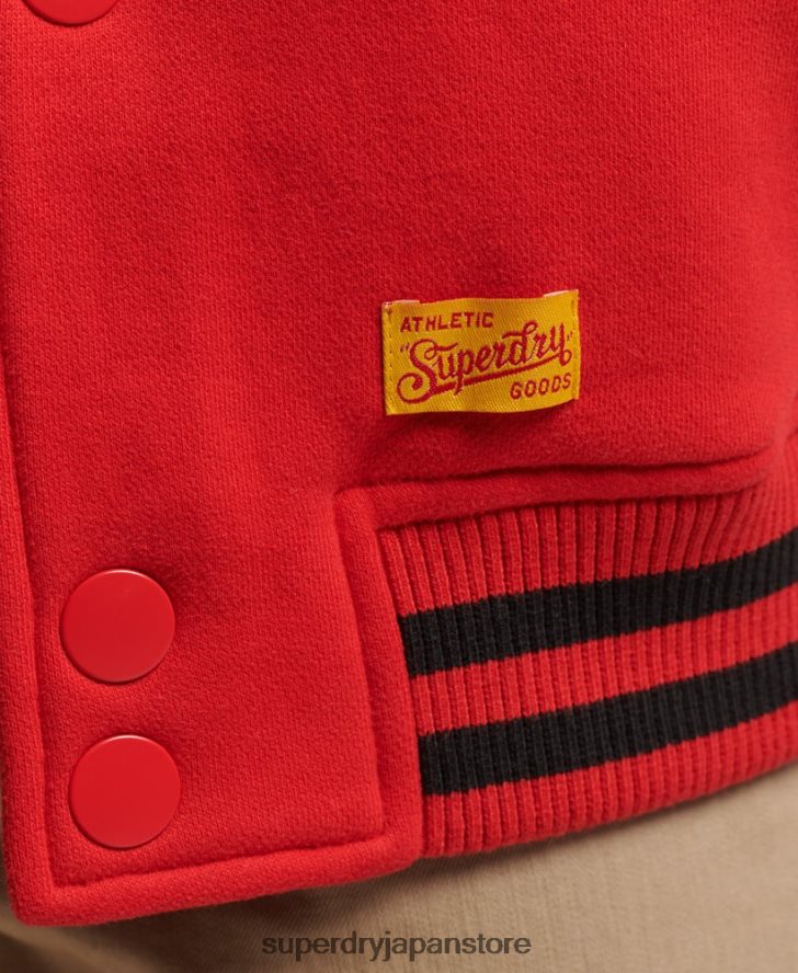 カレッジジャージー ボンバージャケット 男性 Superdry 衣類 赤 2J62PZ5217