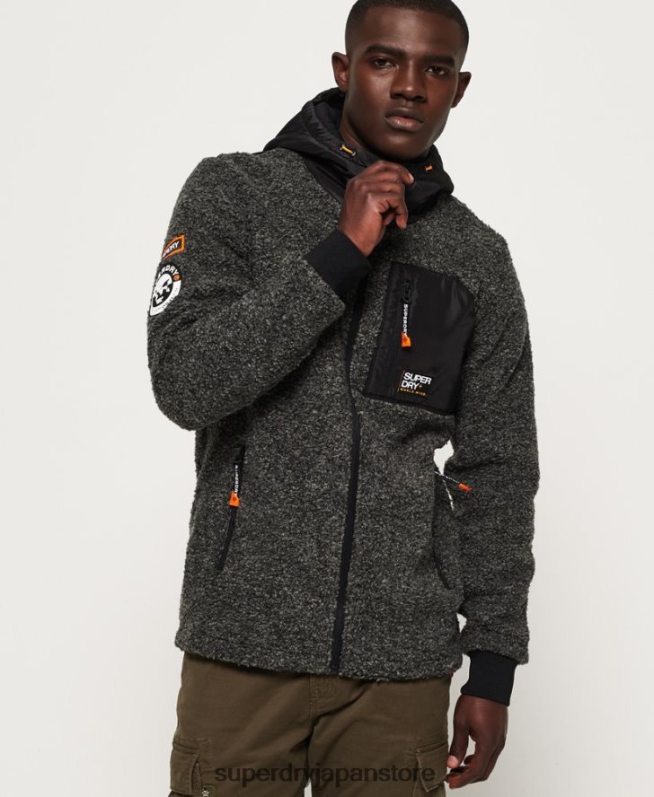 マウンテンシェルパジップパーカー 男性 Superdry 衣類 濃い灰色 2J62PZ5219