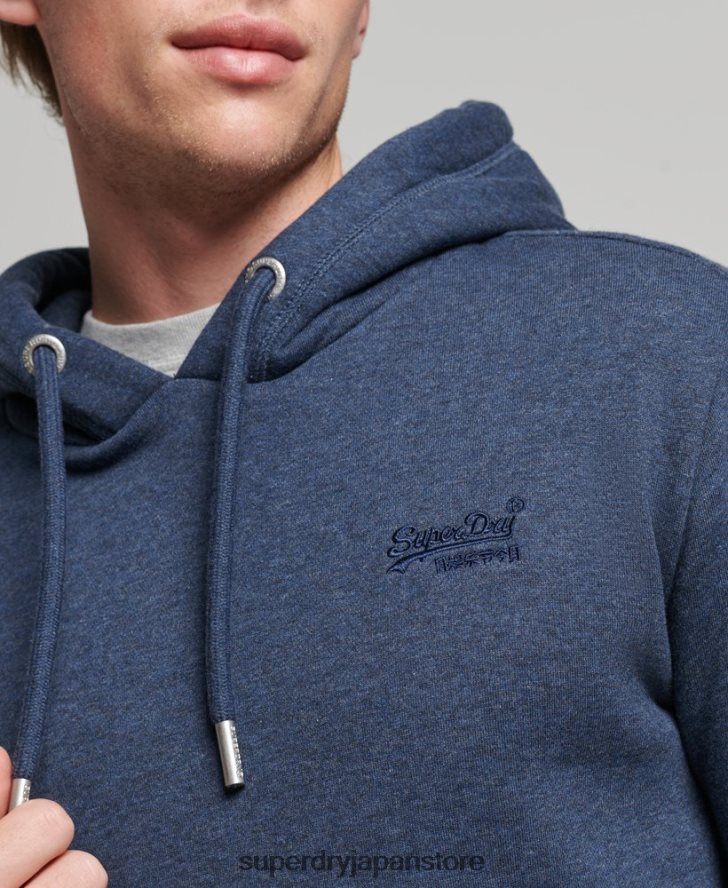 オーガニックコットン エッセンシャル ロゴ パーカー 男性 Superdry 衣類 海軍 2J62PZ521