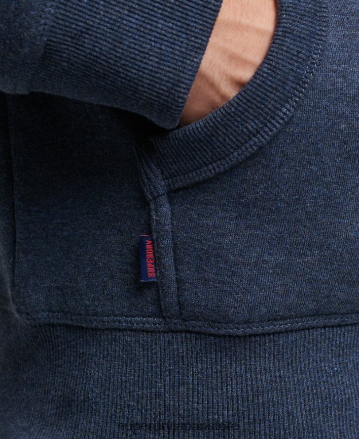オーガニックコットン エッセンシャル ロゴ パーカー 男性 Superdry 衣類 海軍 2J62PZ521