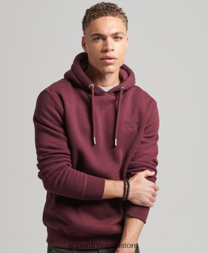 オーガニックコットン エッセンシャル ロゴ パーカー 男性 Superdry 衣類 赤 2J62PZ522