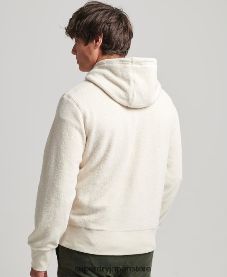 グラフィックロゴ ルーズフリースパーカー 男性 Superdry 衣類 クリーム 2J62PZ5221