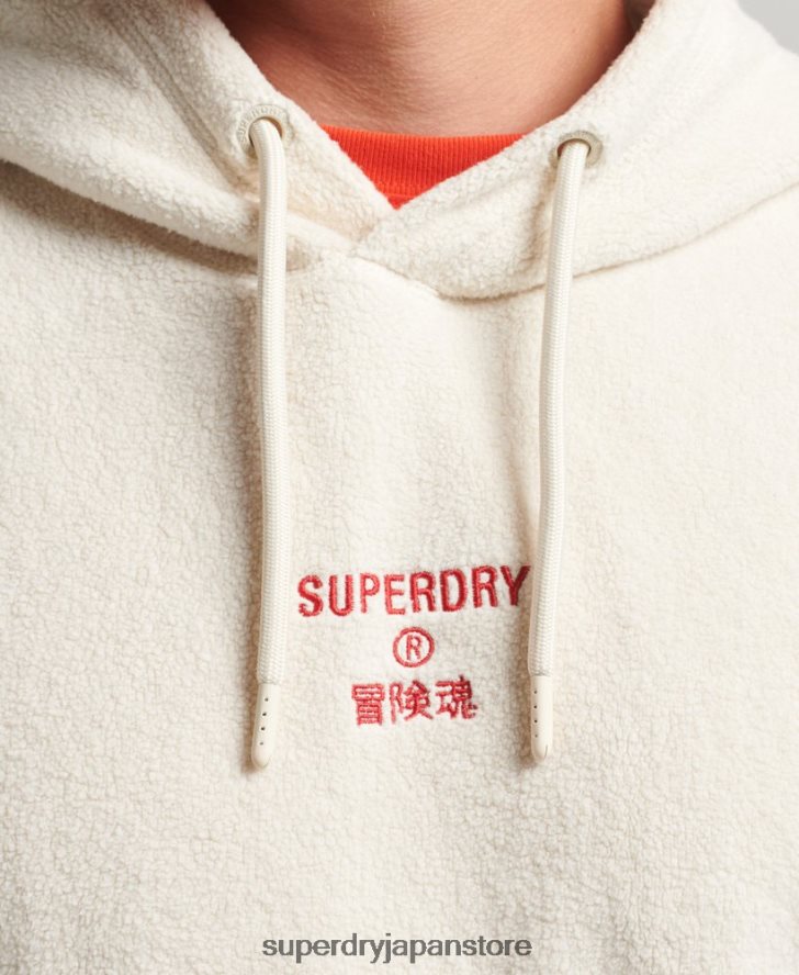 グラフィックロゴ ルーズフリースパーカー 男性 Superdry 衣類 クリーム 2J62PZ5221