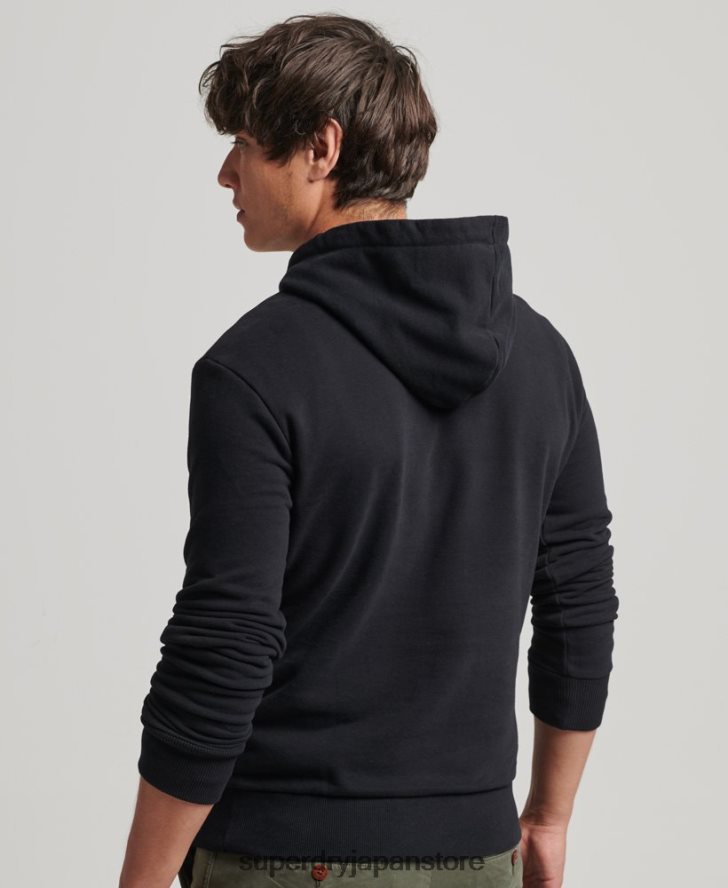 ヴィンテージロゴ ヘリテージパーカー 男性 Superdry 衣類 黒 2J62PZ5223