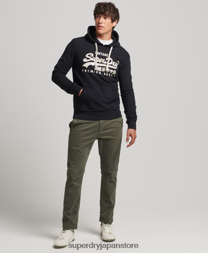 ヴィンテージロゴ ヘリテージパーカー 男性 Superdry 衣類 黒 2J62PZ5223