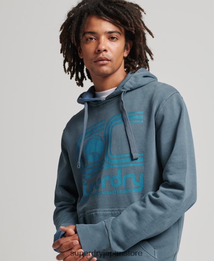 アスレチッククラブパーカー 男性 Superdry 衣類 海軍 2J62PZ5225