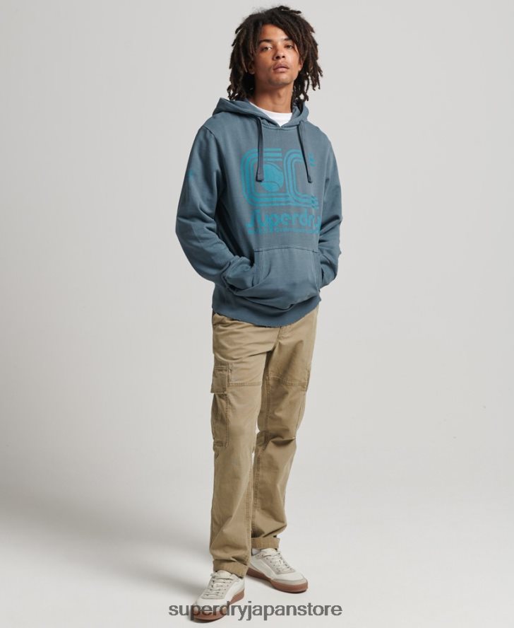 アスレチッククラブパーカー 男性 Superdry 衣類 海軍 2J62PZ5225