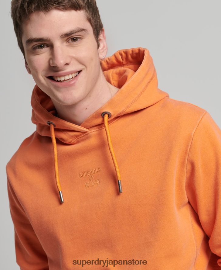 コードロゴガーメントダイルーズパーカー 男性 Superdry 衣類 オレンジ 2J62PZ5227