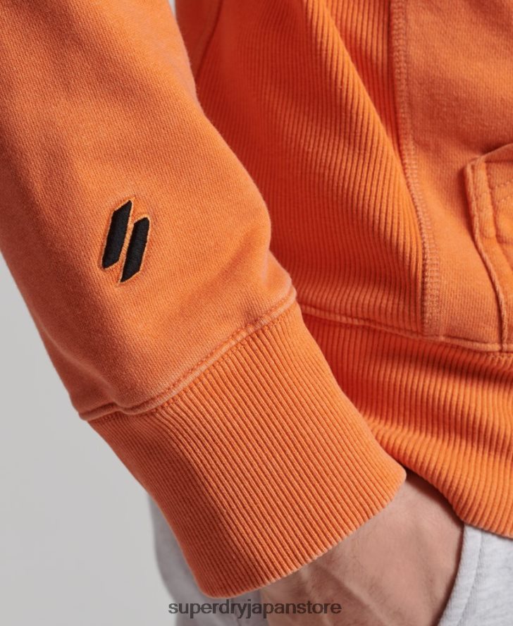 コードロゴガーメントダイルーズパーカー 男性 Superdry 衣類 オレンジ 2J62PZ5227