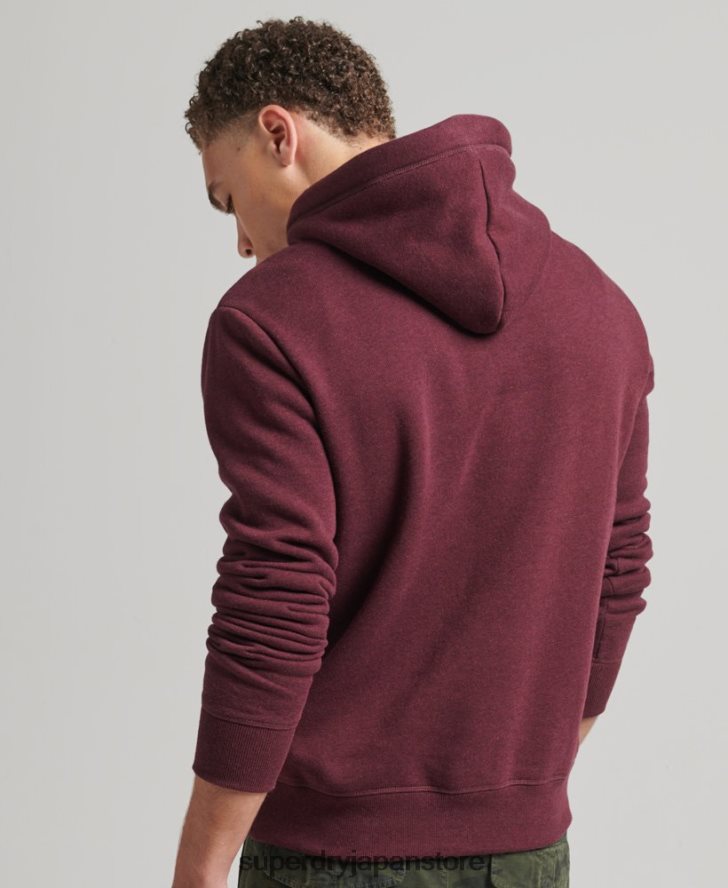 オーガニックコットン エッセンシャル ロゴ パーカー 男性 Superdry 衣類 赤 2J62PZ522