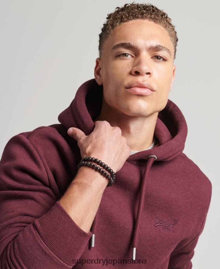 オーガニックコットン エッセンシャル ロゴ パーカー 男性 Superdry 衣類 赤 2J62PZ522