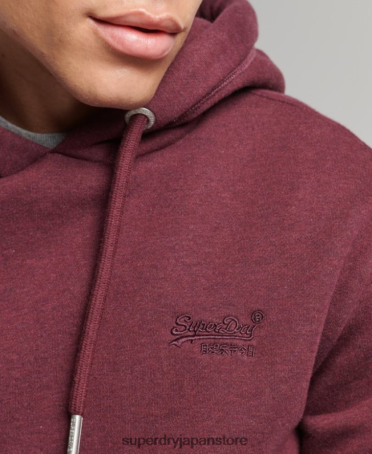 オーガニックコットン エッセンシャル ロゴ パーカー 男性 Superdry 衣類 赤 2J62PZ522