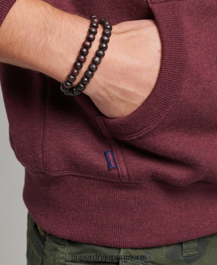 オーガニックコットン エッセンシャル ロゴ パーカー 男性 Superdry 衣類 赤 2J62PZ522