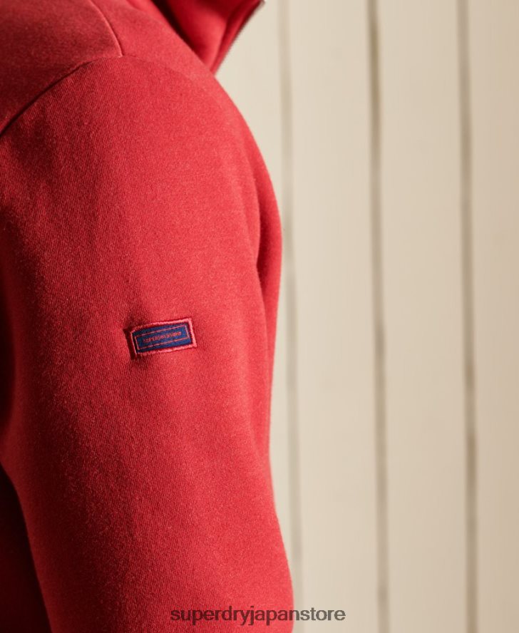ヴィンテージロゴ刺繍ジップヘンリースウェットシャツ 男性 Superdry 衣類 赤 2J62PZ5231