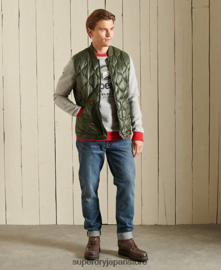 コアロゴ アメリカンクラシック リンガークルー スウェットシャツ 男性 Superdry 衣類 グレー 2J62PZ5232