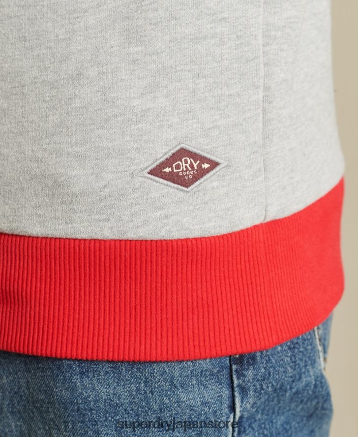 コアロゴ アメリカンクラシック リンガークルー スウェットシャツ 男性 Superdry 衣類 グレー 2J62PZ5232