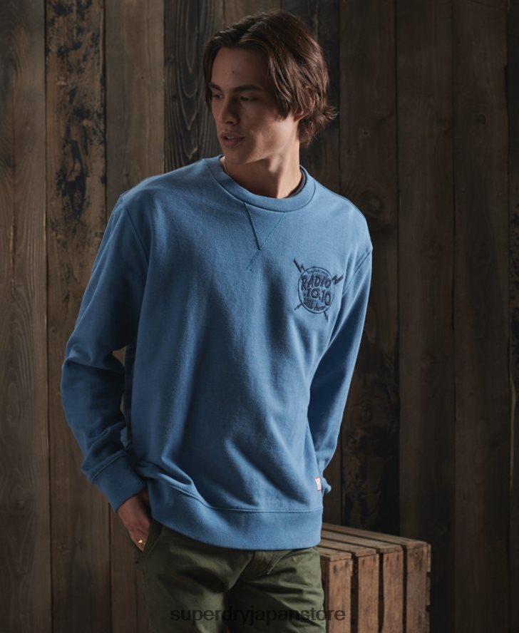 限定版ドライグラフィックスウェットシャツ 男性 Superdry 衣類 ライトブルー 2J62PZ5234