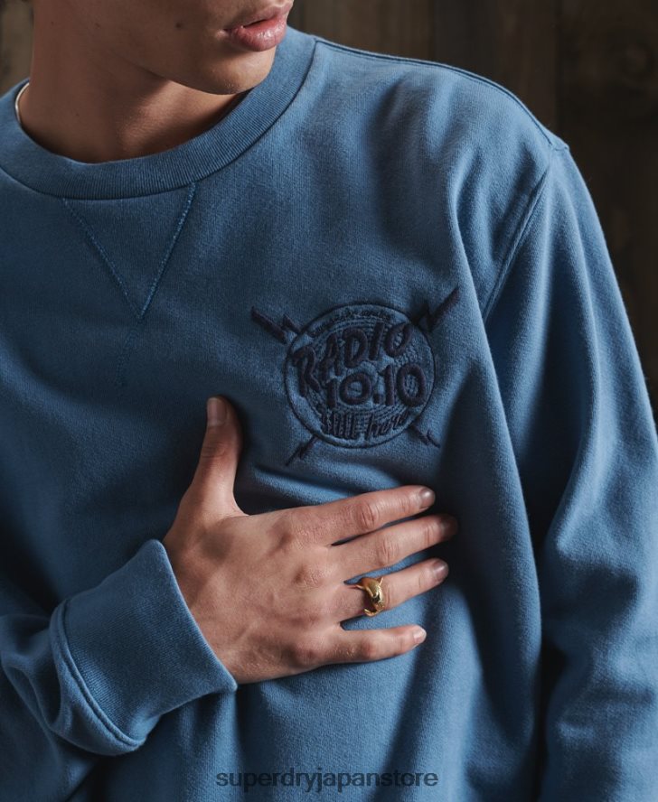 限定版ドライグラフィックスウェットシャツ 男性 Superdry 衣類 ライトブルー 2J62PZ5234