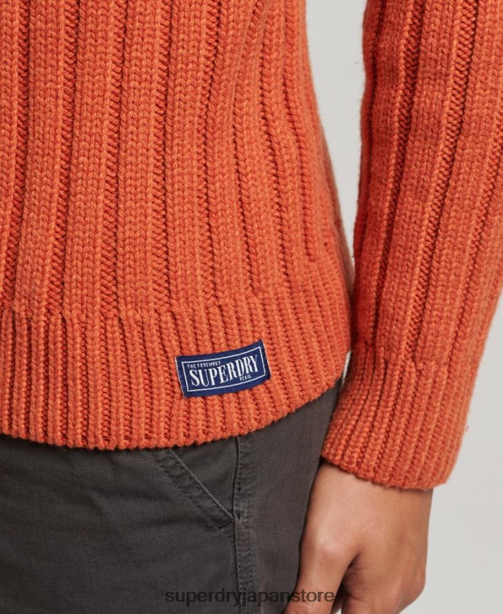 メリノブレンド ロールネックセーター 男性 Superdry 衣類 オレンジ 2J62PZ5239