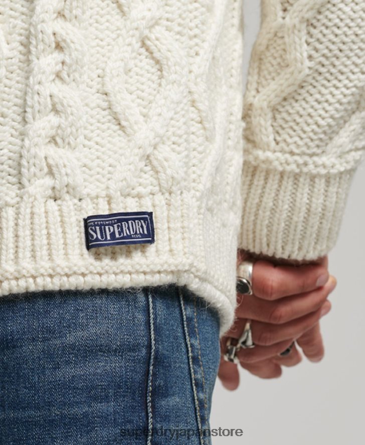 フェアアイルクルーニットセーター 男性 Superdry 衣類 クリーム 2J62PZ5244