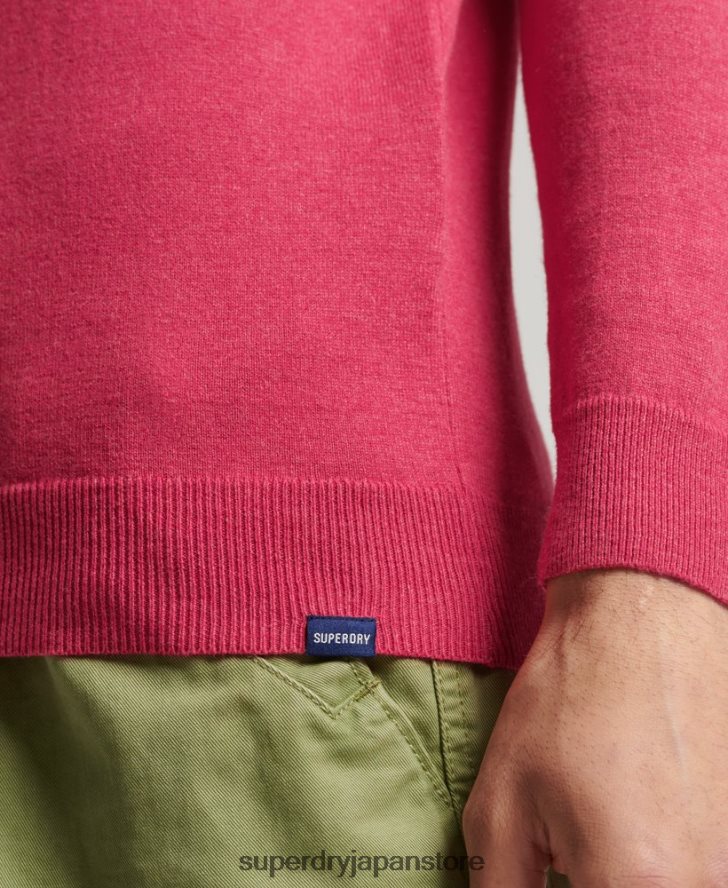 オーガニックコットン カシミア クルージャンパー 男性 Superdry 衣類 赤 2J62PZ5245