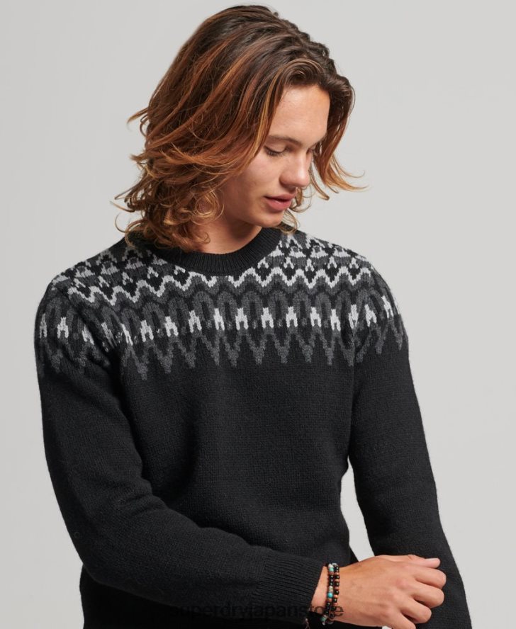 フェアアイルクルーニットセーター 男性 Superdry 衣類 黒 2J62PZ5246