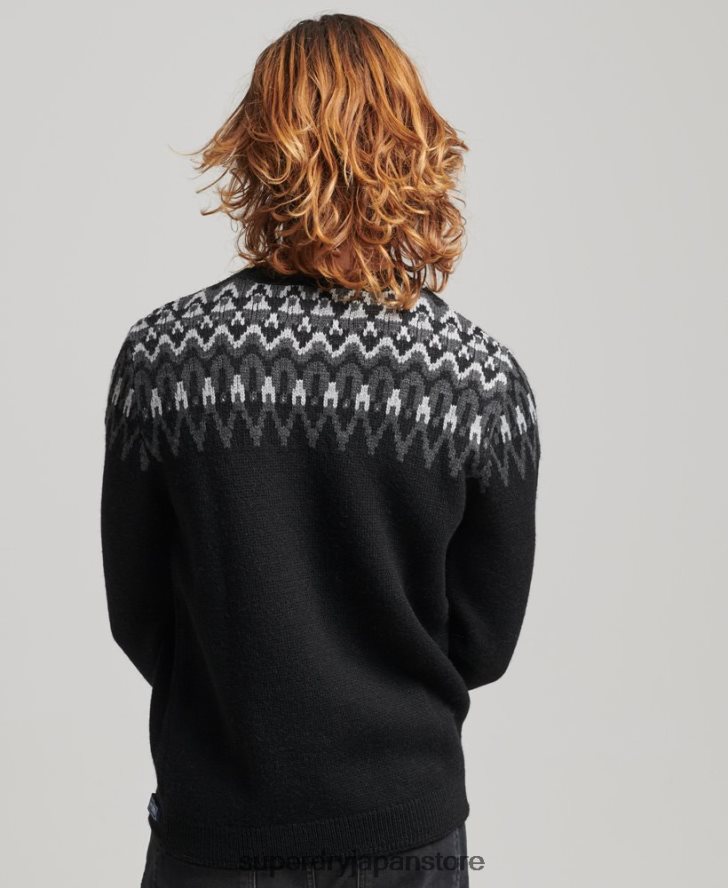 フェアアイルクルーニットセーター 男性 Superdry 衣類 黒 2J62PZ5246