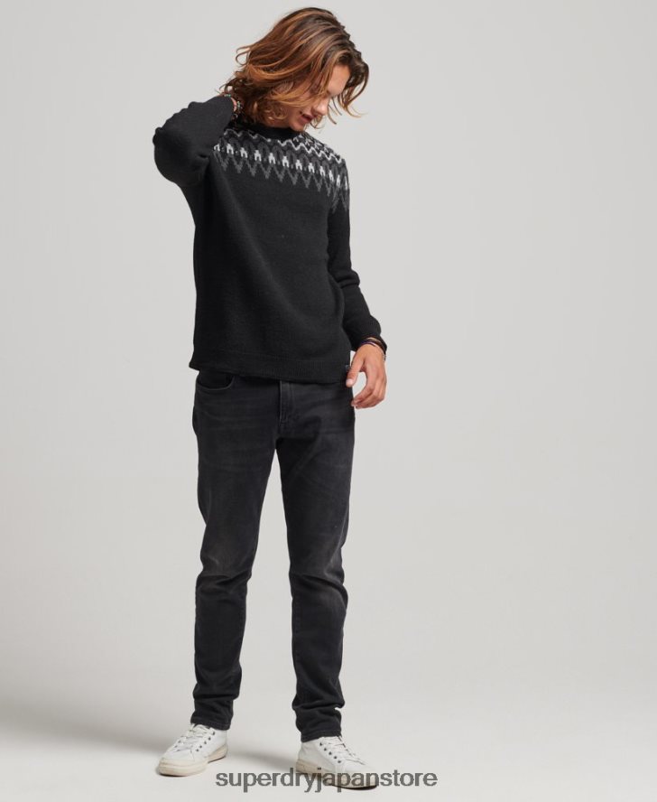 フェアアイルクルーニットセーター 男性 Superdry 衣類 黒 2J62PZ5246