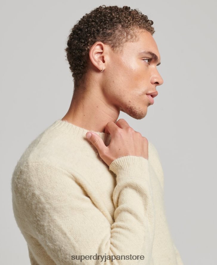 ブラッシュニット クルーセーター 男性 Superdry 衣類 ベージュ 2J62PZ5247