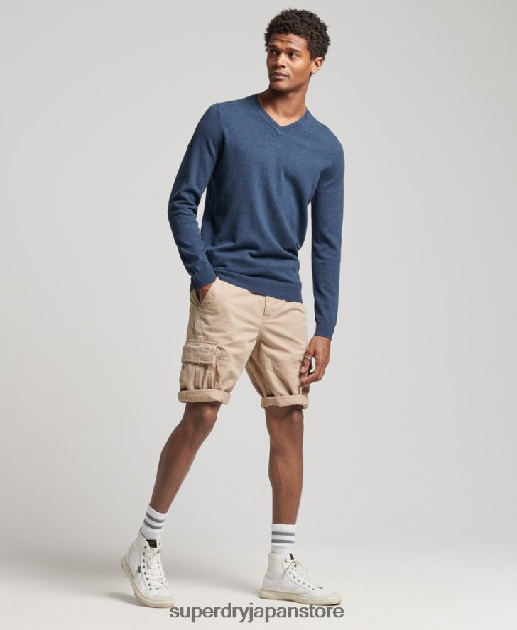 オーガニックコットン ヴィンテージ カシミアブレンド セーター 男性 Superdry 衣類 青 2J62PZ5248