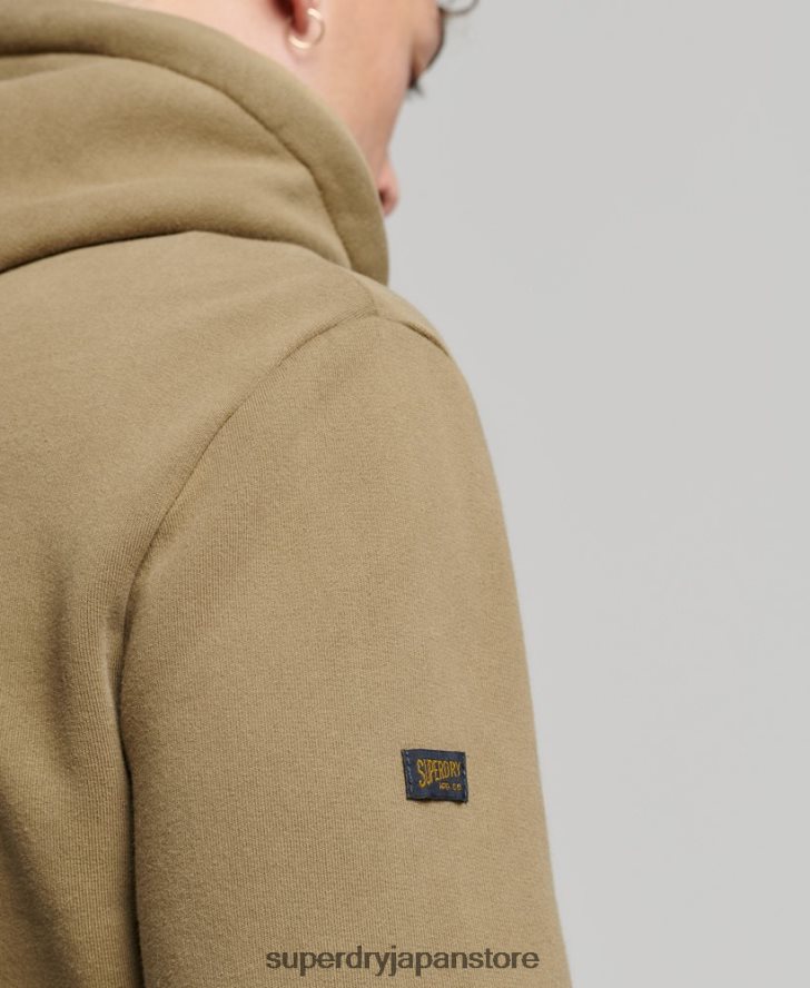 ヴィンテージロゴ プレミアム オーバーダイ パーカー 男性 Superdry 衣類 カーキ 2J62PZ524