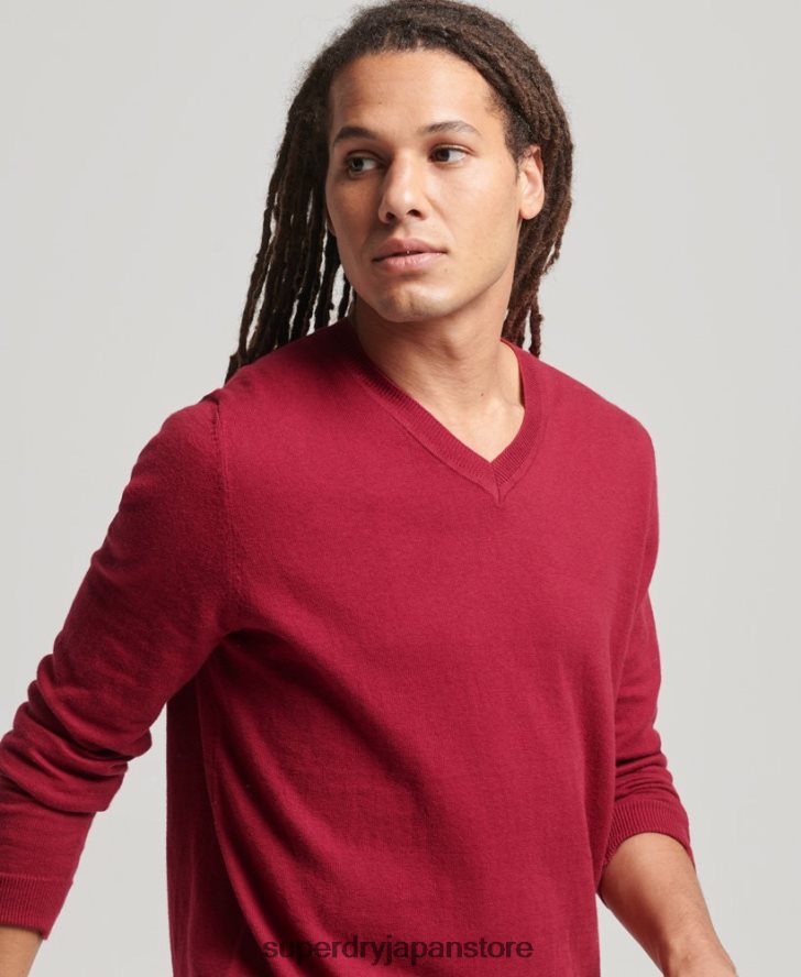 オーガニックコットン ヴィンテージ カシミアブレンド セーター 男性 Superdry 衣類 赤 2J62PZ5251
