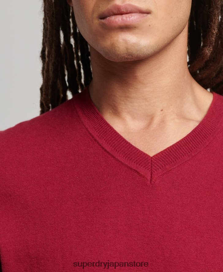 オーガニックコットン ヴィンテージ カシミアブレンド セーター 男性 Superdry 衣類 赤 2J62PZ5251
