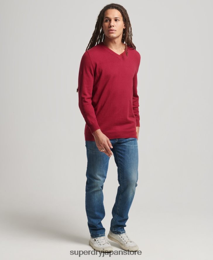 オーガニックコットン ヴィンテージ カシミアブレンド セーター 男性 Superdry 衣類 赤 2J62PZ5251