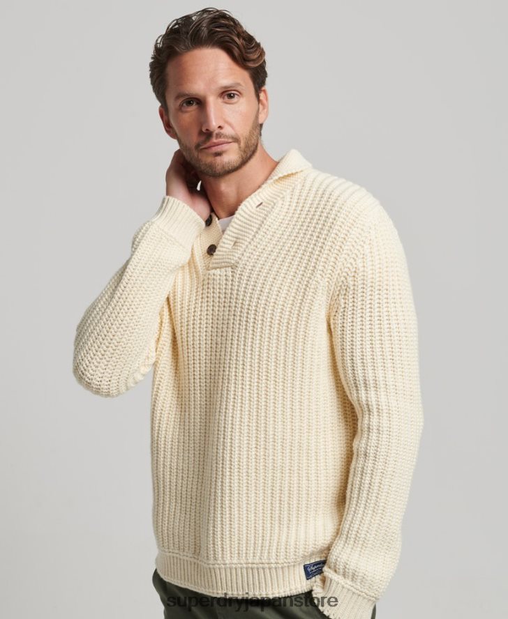ショールジャンパー 男性 Superdry 衣類 クリーム 2J62PZ5258