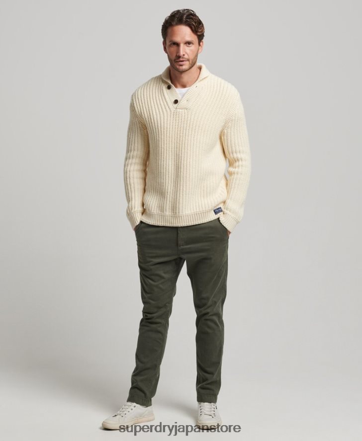 ショールジャンパー 男性 Superdry 衣類 クリーム 2J62PZ5258