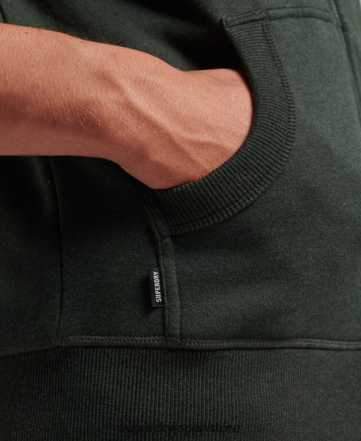 オーガニックコットン ヴィンテージロゴ刺繍ジップパーカー 男性 Superdry 衣類 緑 2J62PZ525