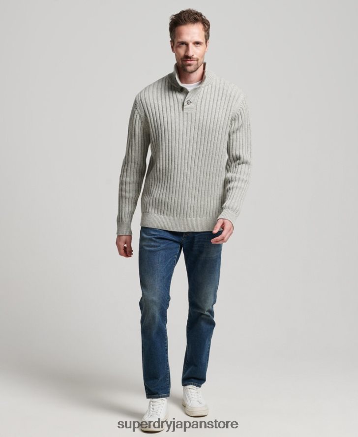 リブヘンリーセーター 男性 Superdry 衣類 グレー 2J62PZ5261