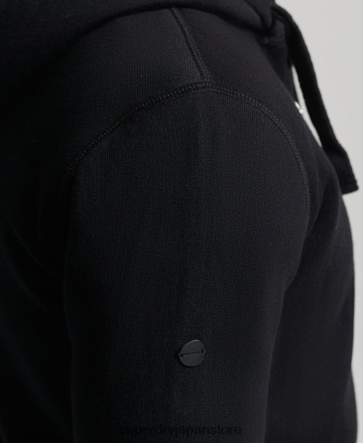エッセンシャルオーガニックコットンジップパーカー 男性 Superdry 衣類 黒 2J62PZ5262