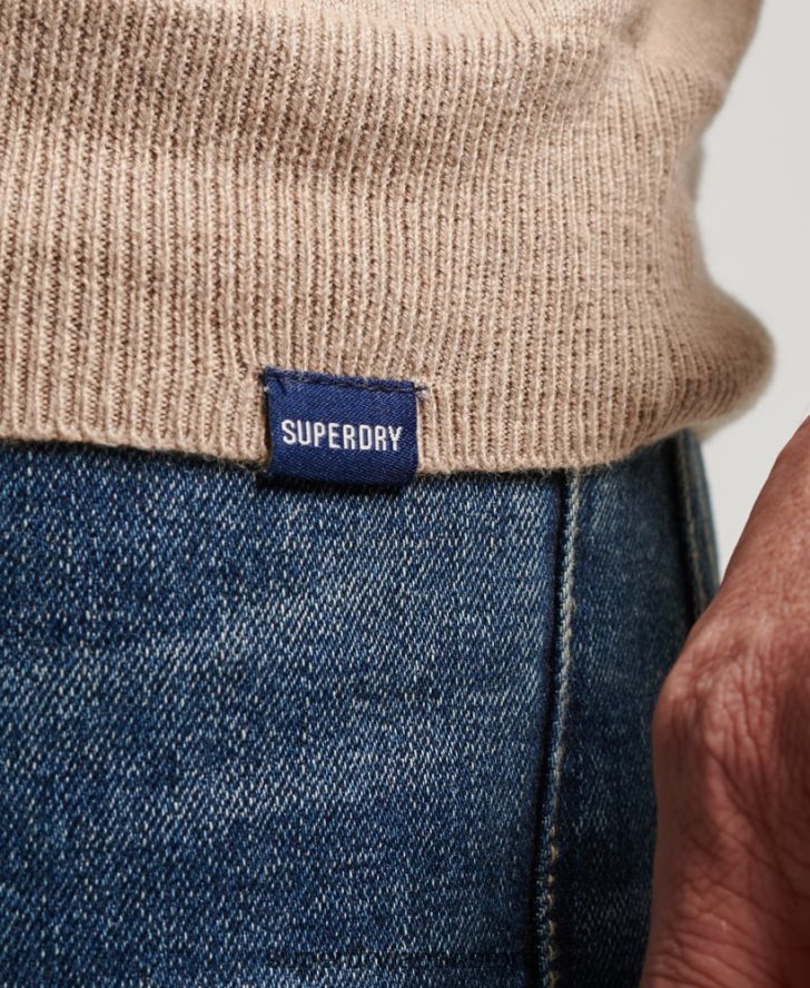 オーガニックコットン カシミア クルージャンパー 男性 Superdry 衣類 ベージュ 2J62PZ5264