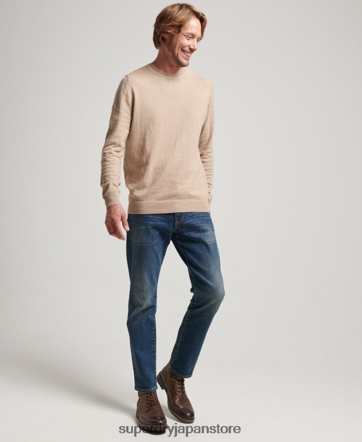 オーガニックコットン カシミア クルージャンパー 男性 Superdry 衣類 ベージュ 2J62PZ5264