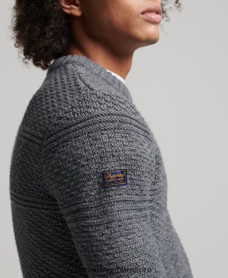 ジェイコブ ケーブル クルー ジャンパー 男性 Superdry 衣類 グレー 2J62PZ5265